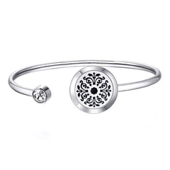 20mm With Magnet Can Wiggle Up and Down Aroma Locket Stainless Steel Bangle Essential Oils Diffuser Locket Bracelet (Dropship)