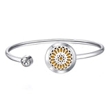 20mm With Magnet Can Wiggle Up and Down Aroma Locket Stainless Steel Bangle Essential Oils Diffuser Locket Bracelet (Dropship)