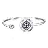 20mm With Magnet Can Wiggle Up and Down Aroma Locket Stainless Steel Bangle Essential Oils Diffuser Locket Bracelet (Dropship)