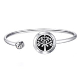 20mm With Magnet Can Wiggle Up and Down Aroma Locket Stainless Steel Bangle Essential Oils Diffuser Locket Bracelet (Dropship)
