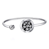 20mm With Magnet Can Wiggle Up and Down Aroma Locket Stainless Steel Bangle Essential Oils Diffuser Locket Bracelet (Dropship)