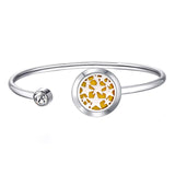 20mm With Magnet Can Wiggle Up and Down Aroma Locket Stainless Steel Bangle Essential Oils Diffuser Locket Bracelet (Dropship)