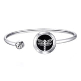 20mm With Magnet Can Wiggle Up and Down Aroma Locket Stainless Steel Bangle Essential Oils Diffuser Locket Bracelet (Dropship)
